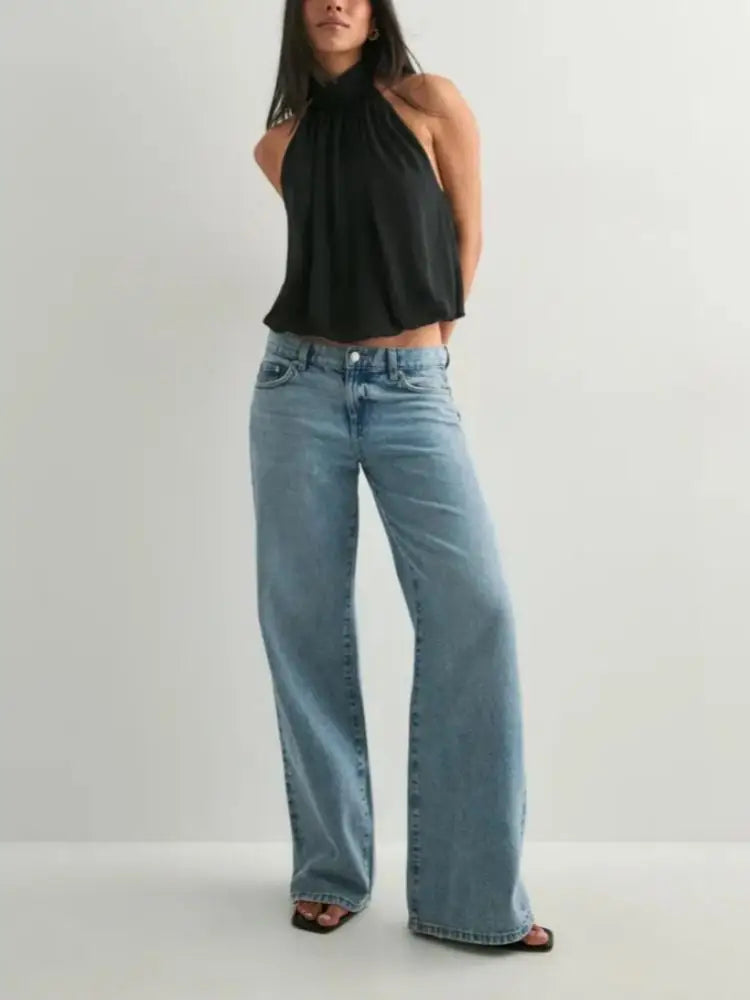 Elegant Halter-Neck Backless Top